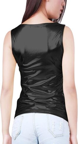 Allegra K Women's Christmas Shiny Party Club Cami Sparkly Metallic Tank Top in Kuwait