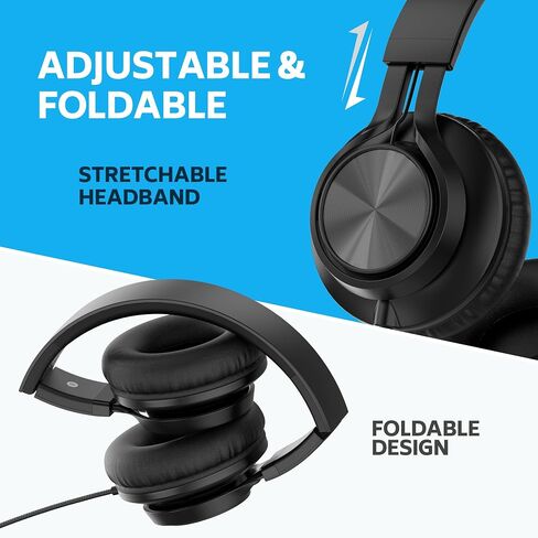 AILIHEN Kids Headphones Wired for School Bulk, 6 Pack Headsets with Microphone for K-12th Grade Classroom, Students, Teens, 3.5mm Jack for Chromebook, Computer, Laptop (Black) in Kuwait