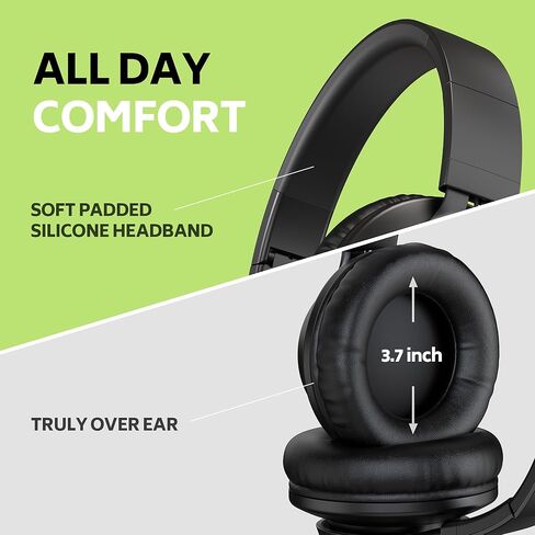 AILIHEN Kids Headphones Wired for School Bulk, 6 Pack Headsets with Microphone for K-12th Grade Classroom, Students, Teens, 3.5mm Jack for Chromebook, Computer, Laptop (Black) in Kuwait