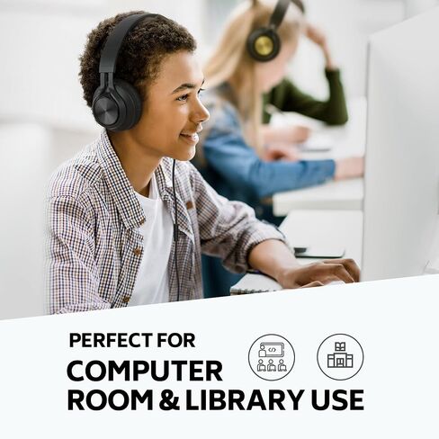 AILIHEN Kids Headphones Wired for School Bulk, 6 Pack Headsets with Microphone for K-12th Grade Classroom, Students, Teens, 3.5mm Jack for Chromebook, Computer, Laptop (Black) in Kuwait