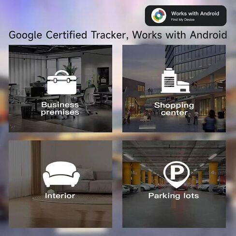 Android Smart Item Tracker Locator - SEVEN SWAN Bluetooth for Google Finder Card with Wireless Charging & 3-Month Battery for Credit Cards Black in Saudi Arabia