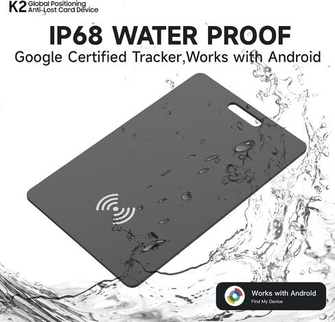 Android Smart Item Tracker Locator - SEVEN SWAN Bluetooth for Google Finder Card with Wireless Charging & 3-Month Battery for Credit Cards Black in Saudi Arabia