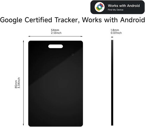 Android Smart Item Tracker Locator - SEVEN SWAN Bluetooth for Google Finder Card with Wireless Charging & 3-Month Battery for Credit Cards Black in Saudi Arabia