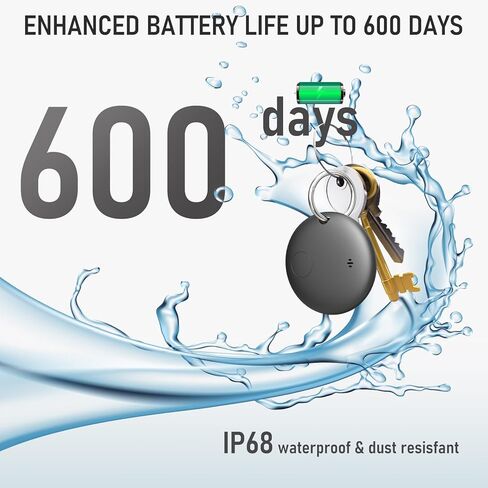 IP68 البديل المقاوم للماء ، يعمل Finder Smart Tag Key مع Find My (iOS Only) ، Tracker Bluetooth ، موقع Finder للمفاتيح ، الأمتعة ، حقيبة الظهر ، Wallet (Black ، 1 Pack) in Kuwait