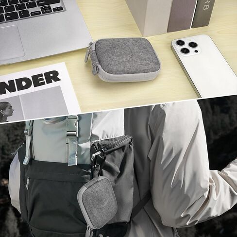Geekria Carry Case لـ OSMO 360 ، حقيبة تخزين مضغوطة محمولة متوافقة مع حالة وقائية DJI Osmo 360 ، حالة تخزين السفر مع حزام معصم ، إكسسوارات كاميرا الحركة (رمادي فاتح) in Saudi Arabia