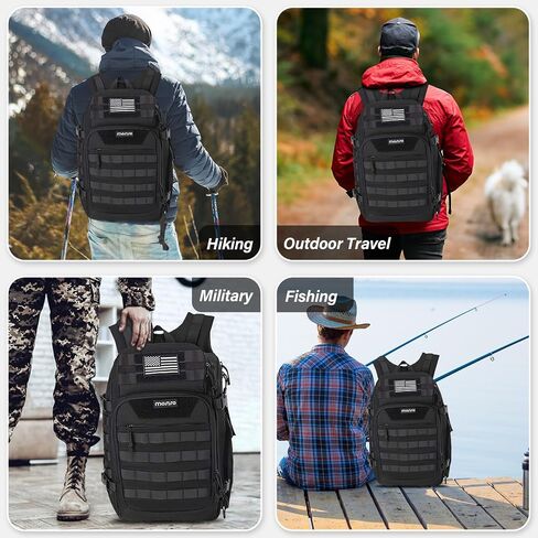 MOSISO 30L Military Tactical Backpack for Men, Army Backpack Military Daypack 3 Day Assault Pack Hiking Rucksack Bug Out Bag, Black in Saudi Arabia
