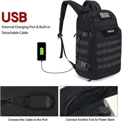 MOSISO 30L Military Tactical Backpack for Men, Army Backpack Military Daypack 3 Day Assault Pack Hiking Rucksack Bug Out Bag, Black in Saudi Arabia