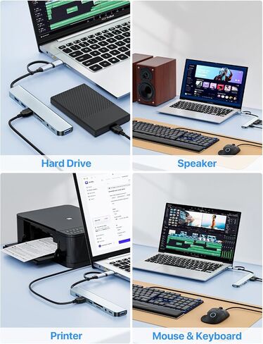 USB C/USB Hub Multiport Adapter,USB 3.0 Hub Aluminum 8 in 1 USB Splitter with SD/TF Card Reader,1 x USB 3.0, 3 x USB 2.0, 1 x USB C,and 3.5mm Audio Output for MacBook Pro Air,iPad Pro,Laptop in Kuwait