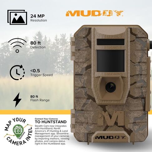 MUDDY Mitigator 2.0 24MP Cellular Camera Combo with 720p Video and Versatile Mounting (Brown, 4-Pack) Bundle with All-in-One High Speed Card Reader (5 Items) in Saudi Arabia