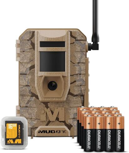 MUDDY Mitigator 2.0 24MP Cellular Camera Combo with 720p Video and Versatile Mounting (Brown, 4-Pack) Bundle with All-in-One High Speed Card Reader (5 Items) in Saudi Arabia