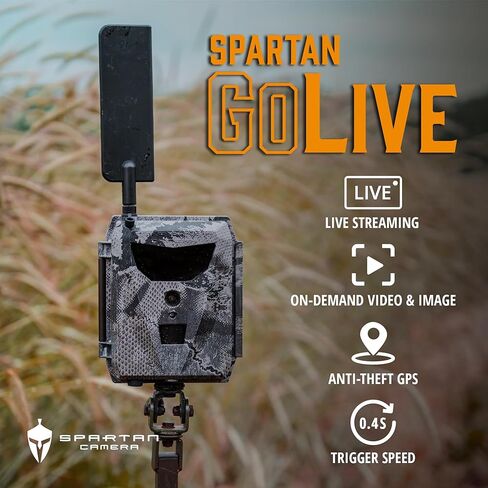 كاميرا Spartan Camera GoLive 4G LTE Trail ، التجوال المجاني في الولايات المتحدة ، والبث المباشر ، ونظام تحديد المواقع العالمي (GPS) المضاد للسرقة ، والتقاط الصور والفيديو عند الطلب ، والتحديثات في الوقت الفعلي ، وبطارية الليثيوم المدمجة ، والتعب ، in Kuwait