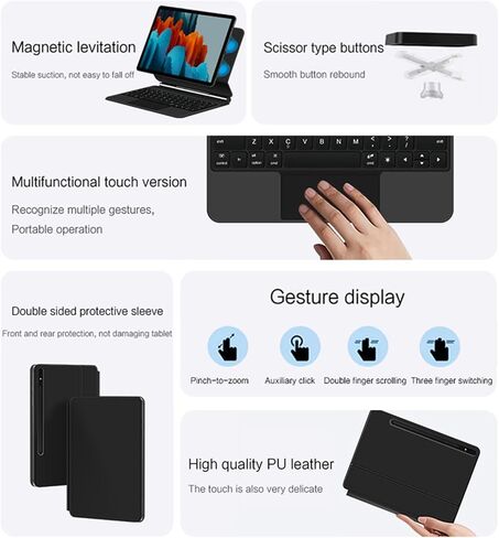 Keyboard Case for Samsung Galaxy Tab S8 Ultra 14.6inch SM-X900/SM-X906B Tablet, Magic-Style Keyboard with Multi-Touch Trackpad-Floating Cantilever Stand-Magnetic Case-Free Mouse in Kuwait