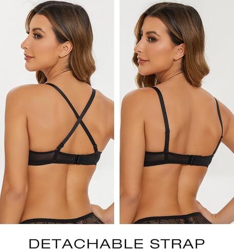 Mirry Women's Ultra Thin Bras Breathable Lace Unlined Bra Sheer Underwear Bra in Saudi Arabia