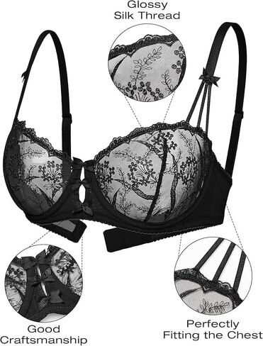Mirry Women's Ultra Thin Bras Breathable Lace Unlined Bra Sheer Underwear Bra in Saudi Arabia