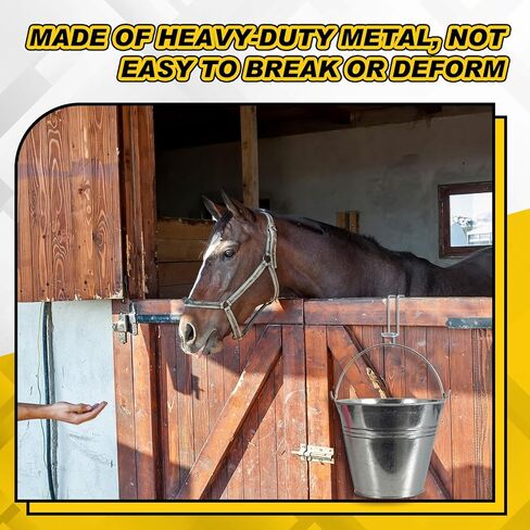 2 قطعة خطاف دلو مياه للخيول المحمولة القابلة للإزالة دلو الفروسية هوك الشماعات ملحقات كشك الحصان لإطعام الحصان وربط الحصان في الصيف، تعلق على الجدران أو الأبواب in Kuwait