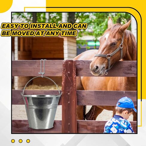 2 قطعة خطاف دلو مياه للخيول المحمولة القابلة للإزالة دلو الفروسية هوك الشماعات ملحقات كشك الحصان لإطعام الحصان وربط الحصان في الصيف، تعلق على الجدران أو الأبواب in Kuwait