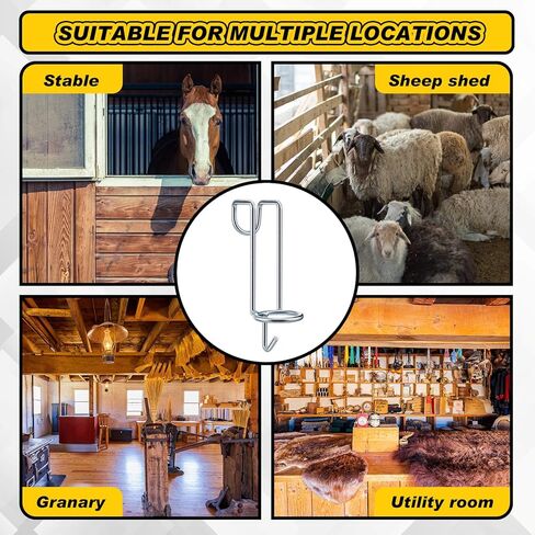 2 قطعة خطاف دلو مياه للخيول المحمولة القابلة للإزالة دلو الفروسية هوك الشماعات ملحقات كشك الحصان لإطعام الحصان وربط الحصان في الصيف، تعلق على الجدران أو الأبواب in Kuwait