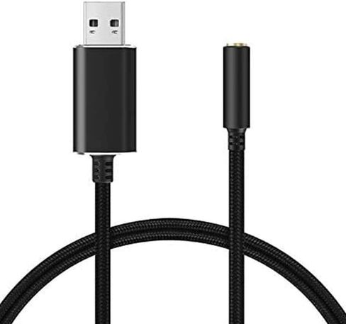 محول صوت مقبس USB إلى 3.5 مم مع سماعة رأس 3.5 مم ومقبس الميكروفون ، ل ، ل ، لأجهزة الكمبيوتر/المحمول ، الأسود ، 500043134 in Kuwait