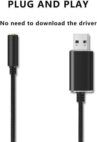 محول صوت مقبس USB إلى 3.5 مم مع سماعة رأس 3.5 مم ومقبس الميكروفون ، ل ، ل ، لأجهزة الكمبيوتر/المحمول ، الأسود ، 500043134 in Kuwait