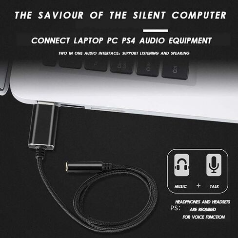 محول صوت مقبس USB إلى 3.5 مم مع سماعة رأس 3.5 مم ومقبس الميكروفون ، ل ، ل ، لأجهزة الكمبيوتر/المحمول ، الأسود ، 500043134 in Kuwait