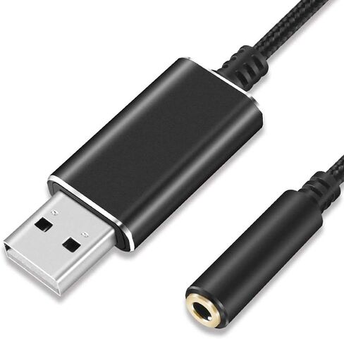 محول صوت مقبس USB إلى 3.5 مم مع سماعة رأس 3.5 مم ومقبس الميكروفون ، ل ، ل ، لأجهزة الكمبيوتر/المحمول ، الأسود ، 500043134 in Kuwait