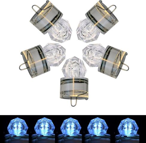 5pcs LED الصيد الساحرة الماس ، الماس ، المياه الجاذبية الجاذبية الصيد ، إغراء الصيد الفلاش تحت الماء لصيد الأسماك الجلي in Kuwait