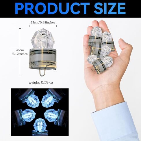 5pcs LED الصيد الساحرة الماس ، الماس ، المياه الجاذبية الجاذبية الصيد ، إغراء الصيد الفلاش تحت الماء لصيد الأسماك الجلي in Kuwait