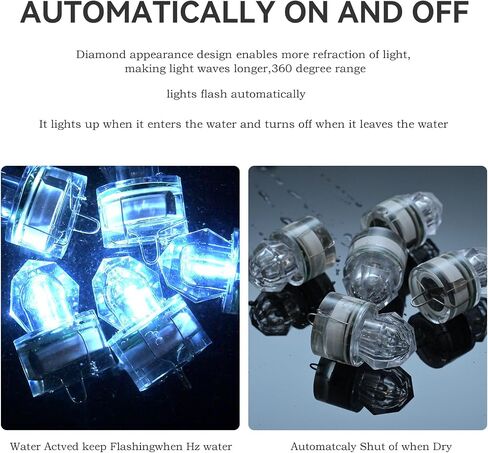 5pcs LED الصيد الساحرة الماس ، الماس ، المياه الجاذبية الجاذبية الصيد ، إغراء الصيد الفلاش تحت الماء لصيد الأسماك الجلي in Kuwait