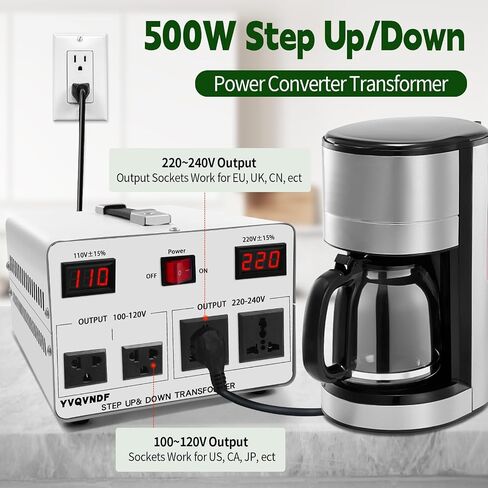 Pure Copper Transformer Auto Recoginze Input Voltage Converter (500W Copper core) in Kuwait