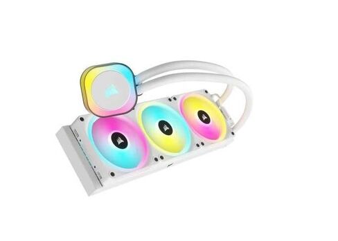 Corsair ICUE Link H150i RGB CPU CPU COWNER - 360 مم AIO - معجبين QX120 RGB - FITS Intel® LGA 1700 ، AMD® AM5 - ICUE LINK SYSTEM HUB المضمّن - أبيض (متجدد) in Kuwait