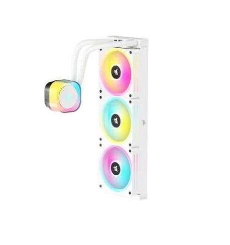 Corsair ICUE Link H150i RGB CPU CPU COWNER - 360 مم AIO - معجبين QX120 RGB - FITS Intel® LGA 1700 ، AMD® AM5 - ICUE LINK SYSTEM HUB المضمّن - أبيض (متجدد) in Kuwait