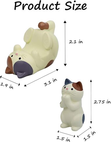 Mevodeata Cat-Shaped Phone Stand and Eyeglass Frames Animal Resin Gifts for Cat Lovers, Home & Office Fashion Accessories(White) in Kuwait