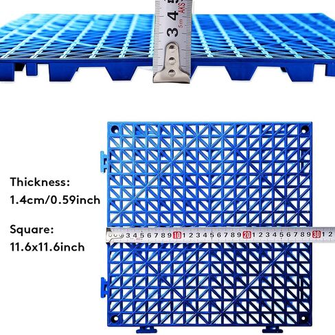 8 قطع من سجادات الصرف المطاطية مقاس 30.48 سم × 30.48 سم، بلاط أرضيات غير قابل للانزلاق مع فتحات، سجادة دش خارجية وحدات متشابكة للأرضيات من أجل خزانة الصرف وغرفة الساونا وحمام سطح السفينة ومرآب الفناء in Kuwait