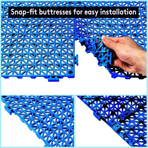 8 قطع من سجادات الصرف المطاطية مقاس 30.48 سم × 30.48 سم، بلاط أرضيات غير قابل للانزلاق مع فتحات، سجادة دش خارجية وحدات متشابكة للأرضيات من أجل خزانة الصرف وغرفة الساونا وحمام سطح السفينة ومرآب الفناء in Kuwait