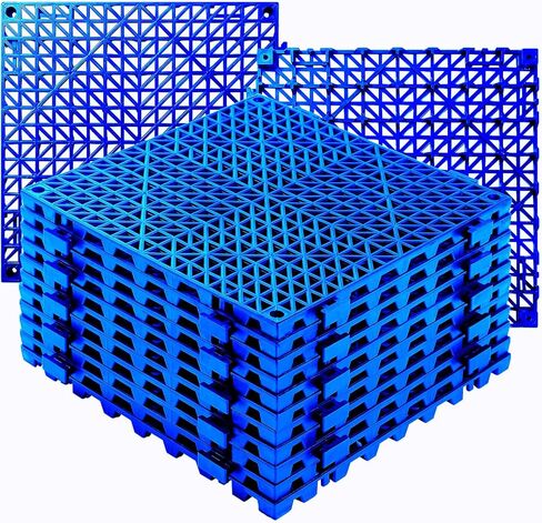 8 قطع من سجادات الصرف المطاطية مقاس 30.48 سم × 30.48 سم، بلاط أرضيات غير قابل للانزلاق مع فتحات، سجادة دش خارجية وحدات متشابكة للأرضيات من أجل خزانة الصرف وغرفة الساونا وحمام سطح السفينة ومرآب الفناء in Kuwait