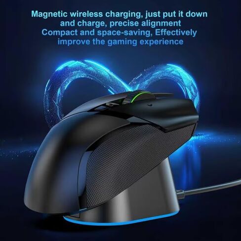 شحن ماوس كمبيوتر مغناطيسي مضغوط شحن Dock R3 لـ Razer Basilisk V3 Pro و Cobra Pro و Naga V2 Pro و Auto Staking و Switch LED Status ، قاعدة مضادة للانزلاق ، كابل 6.6 قدم in Kuwait