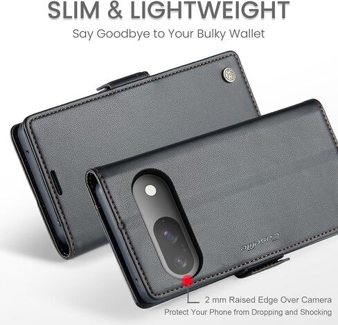 حقيبة محفظة لـ Google Pixel 10/Google Pixel 10 Pro ، علبة فليب مغناطيسية مع حامل بطاقة حظر RFID Kickstand للنساء ، غطاء هاتف واقعي متين صدمي (أسود) in Kuwait