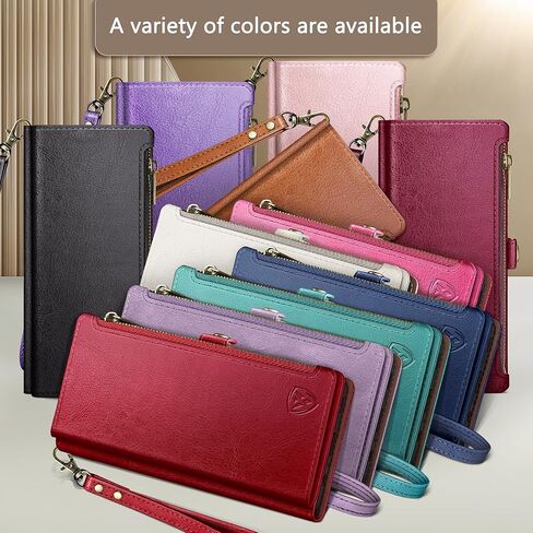 XcaseBar Compatible with ‌Google Pixel 10/10 Pro 6.3" Wallet case with Zipper Credit Card Holder【RFID Blocking】,Flip Folio Book PU Phone case Shockproof Cover Women Men for Pixel 10 case Wine Red in Saudi Arabia