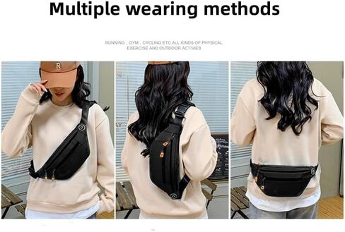 Crossbody Fanny Pack, Waist Pack Runners Bag Money Belt Phone Holder for Running Sports Hiking Traveling Cycling for Women & Men-Carrying All Phones in Saudi Arabia