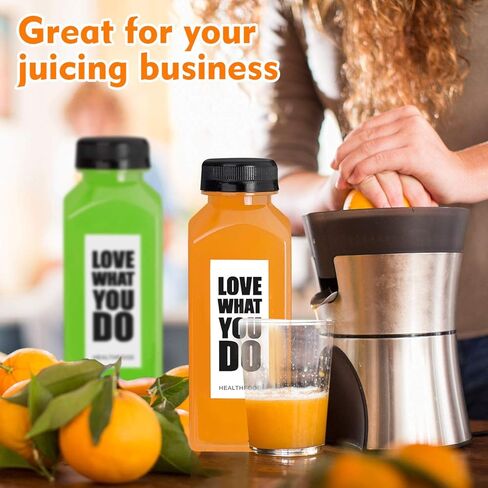 زجاجات عصير فارغة مع أغطية، عبوة من 24 زجاجة مياه شفافة قابلة لإعادة الاستخدام من بلاستيك البولي إيثيلين تيرفثالات قابل لإعادة الاستخدام مع أغطية مضادة للتسرب لحليب الماء والمشروبات in Kuwait