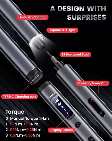 LIFEGOO Mini Electric Screwdriver Set, 58 in 1 Cordless Power Precision Screwdriver Set with 50 Magnetic Bits, Magnetic Precision Electric Screwdriver with Led Lights for Phone Watch Camera in Kuwait