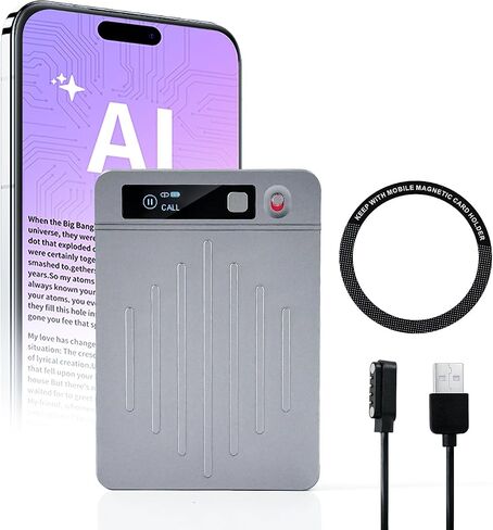 AI Voice Recorder Translator Control ، Asscripe & Turner مع تقنية الذكاء الاصطناعي ، دعم لغات متعددة ، 64 جيجابايت ، بطارية 40 ساعة ، بيك آب 10 أمتار ، للمحاضرات والاجتماعات والمكالمات والفضة in Saudi Arabia