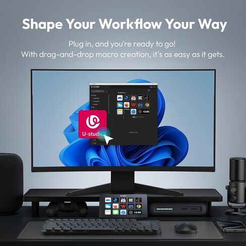 ULANZI Stream Controller Macro Keyboard D200 U-Studio Macro Pad 14 LCD Keys, 13 Customizable Macro Keys Deck to Control Apps and Software, Trigger Actions in OBS, Twitch, YouTube and more, for Mac/PC in Saudi Arabia