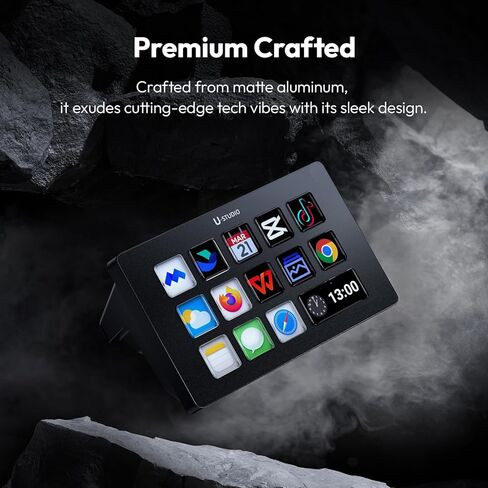 ULANZI Stream Controller Macro Keyboard D200 U-Studio Macro Pad 14 LCD Keys, 13 Customizable Macro Keys Deck to Control Apps and Software, Trigger Actions in OBS, Twitch, YouTube and more, for Mac/PC in Saudi Arabia
