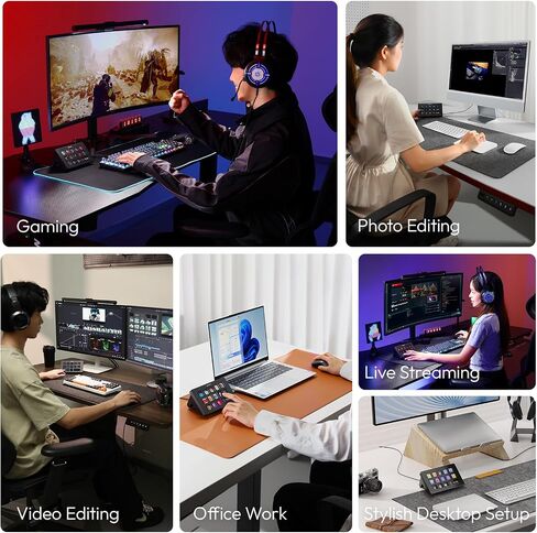 ULANZI Stream Controller Macro Keyboard D200 U-Studio Macro Pad 14 LCD Keys, 13 Customizable Macro Keys Deck to Control Apps and Software, Trigger Actions in OBS, Twitch, YouTube and more, for Mac/PC in Saudi Arabia