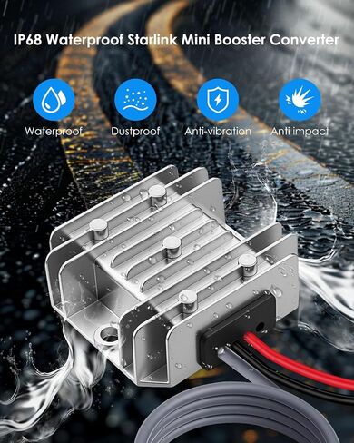 محول محول STARLINK MINI 12V ، سلك الطاقة DC لإمدادات الطاقة المصغرة Starlink ، تصعيد 12 فولت إلى 30V 3.5A ، محول الداعم IP68 مع قابس الذكور DC لشاحنة RVS in Kuwait