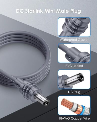 محول محول STARLINK MINI 12V ، سلك الطاقة DC لإمدادات الطاقة المصغرة Starlink ، تصعيد 12 فولت إلى 30V 3.5A ، محول الداعم IP68 مع قابس الذكور DC لشاحنة RVS in Kuwait