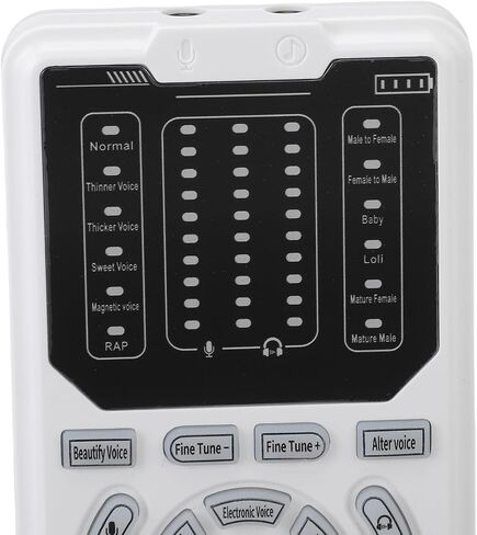 Asixxsix Voice Changer Set, 16 Different Sounds Portable Voice Changer Plug and Play Multifunction Recording Sound Card with 10 Levels Fine Tuning for iOS Android PC Phone Laptops in Saudi Arabia