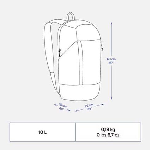 Quechua NH100 Hiking Daypack, 10L Capacity, Black in Saudi Arabia