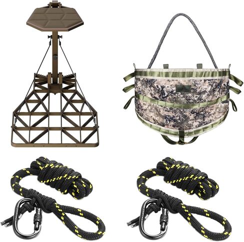 Uiihunt Complete Tree Saddle Hunting System Kit: يتضمن تعليقًا على Tree Stand و Gen1 Hunting Saddle و Tether & Lineman's Rope in Kuwait
